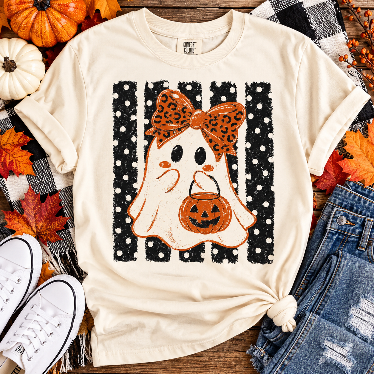 Preppy Bow Ghost Graphic Tee ADULT