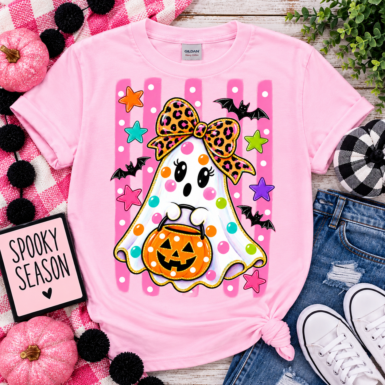 Polka Dot Ghost Graphic Tee YOUTH & ADULT