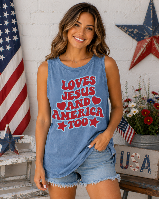 Loves Jesus & America Too Tank