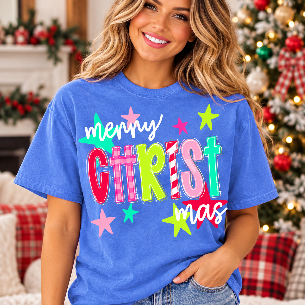 Merry CHRISTmas Graphic ADULT Shirt