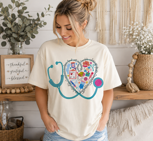 Nurse Stethoscope Graphic Tee