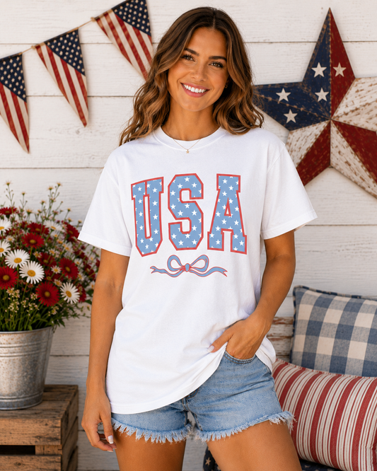 USA Stars & Coquette Tee