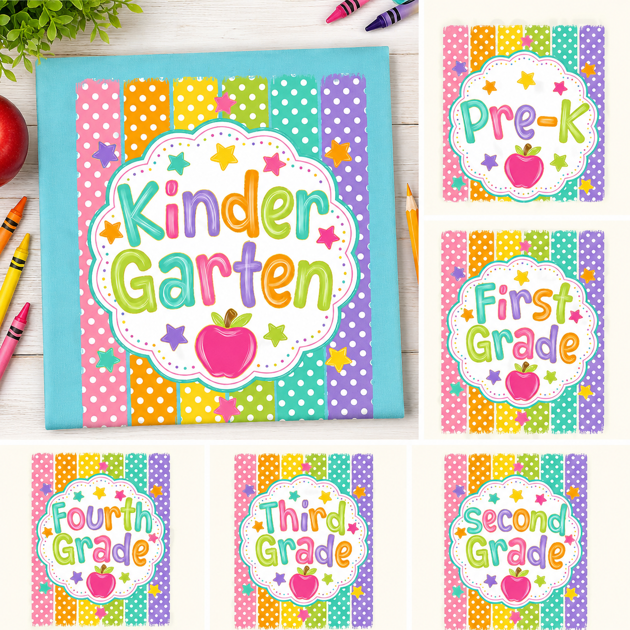 Back to School Colorful Dot Tee (Pre-K thru Fourth Grade)
