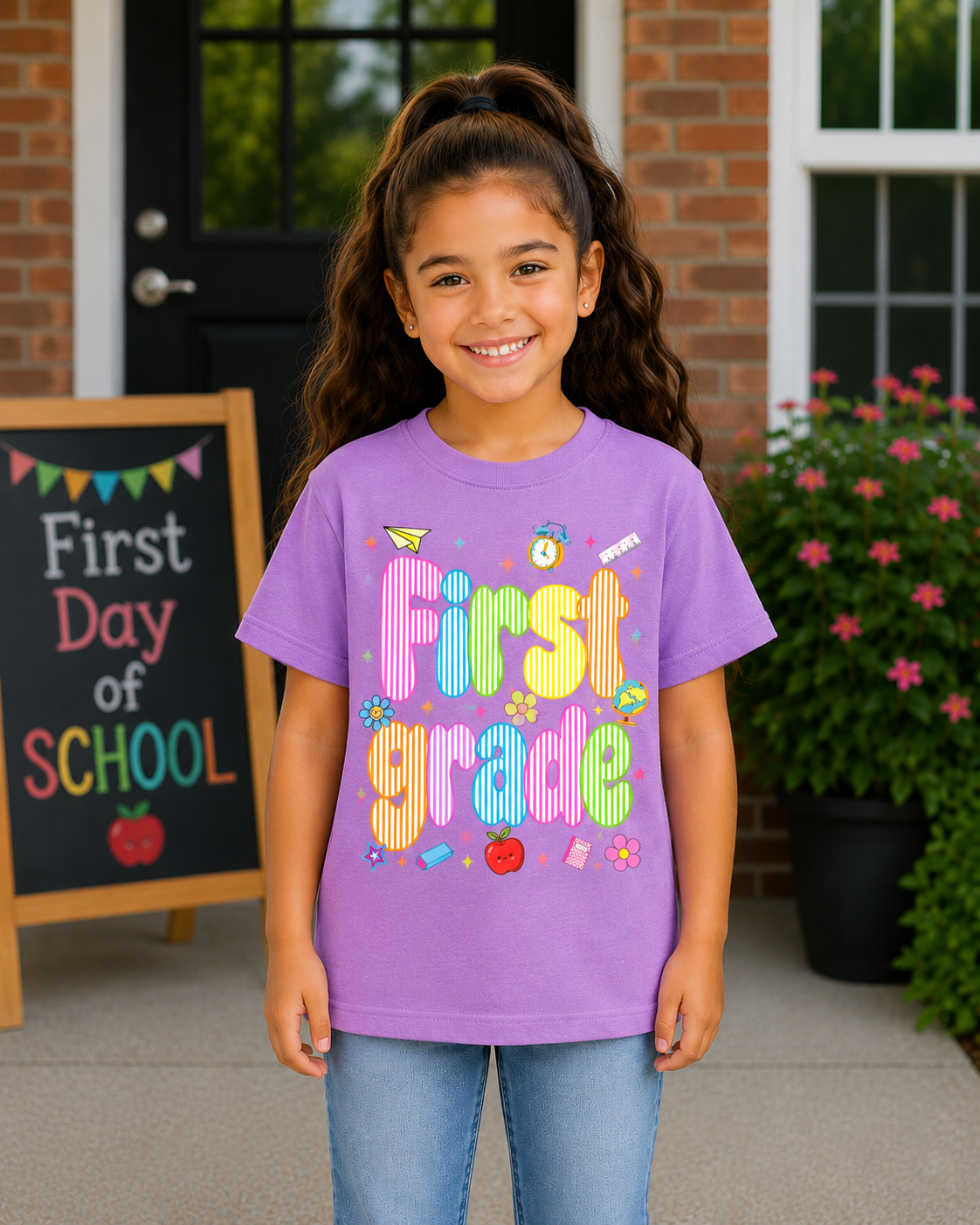 Back to School Preppy Faux Seersucker Tee