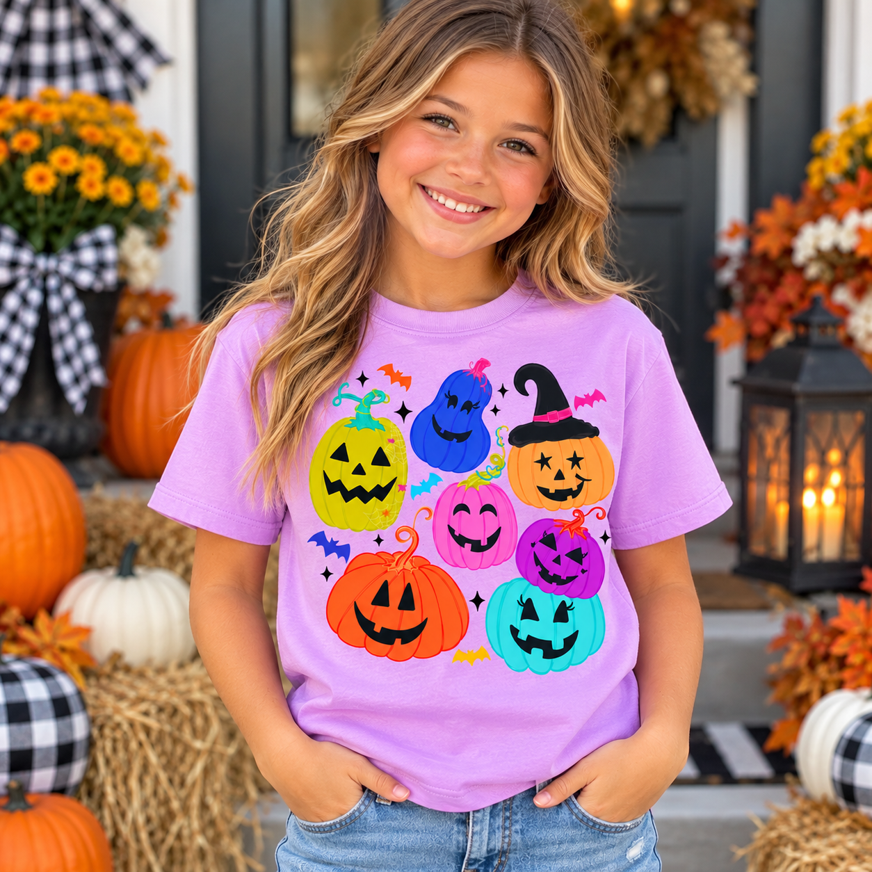 Colorful Pumpkins Graphic Tee YOUTH