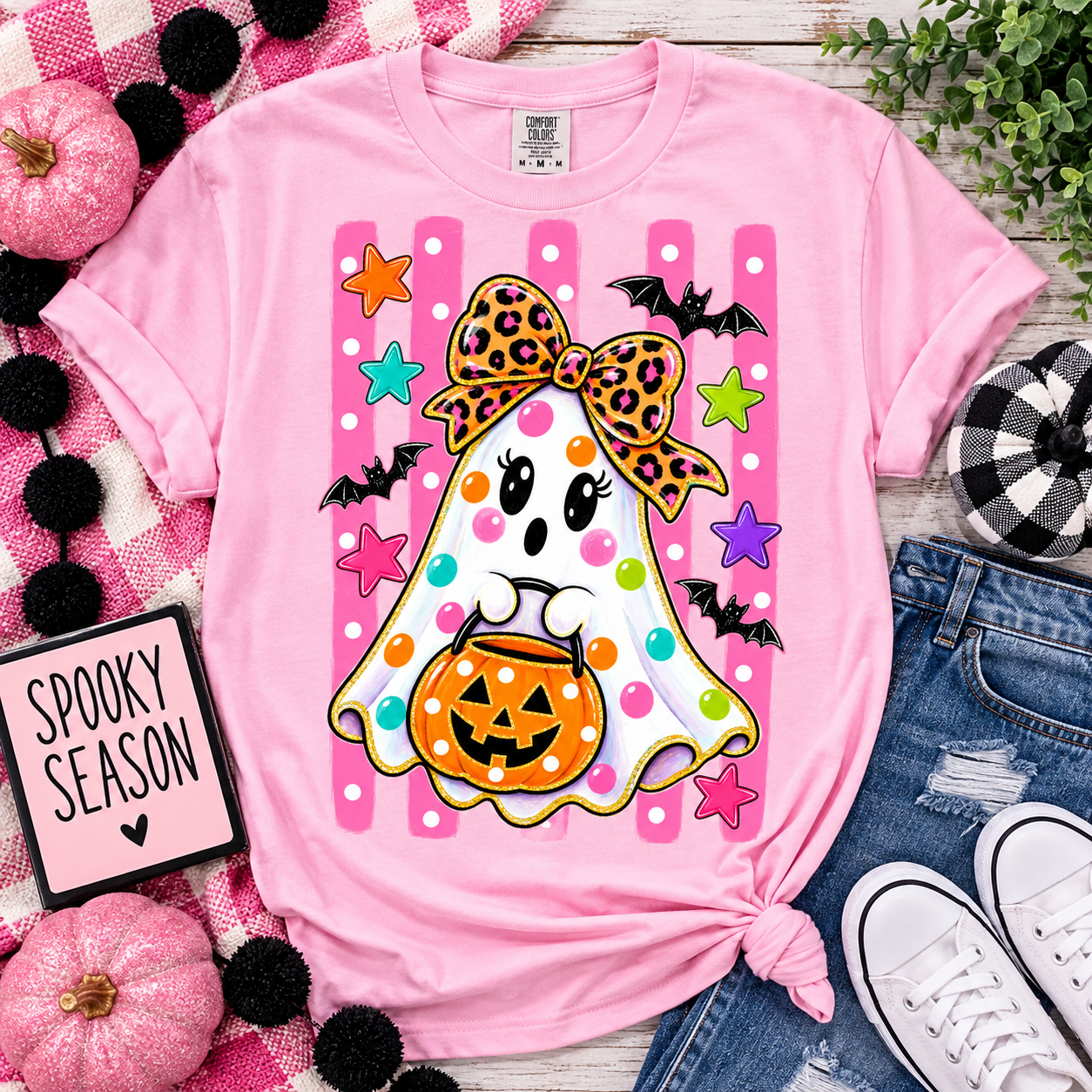 Polka Dot Ghost Graphic Tee YOUTH & ADULT