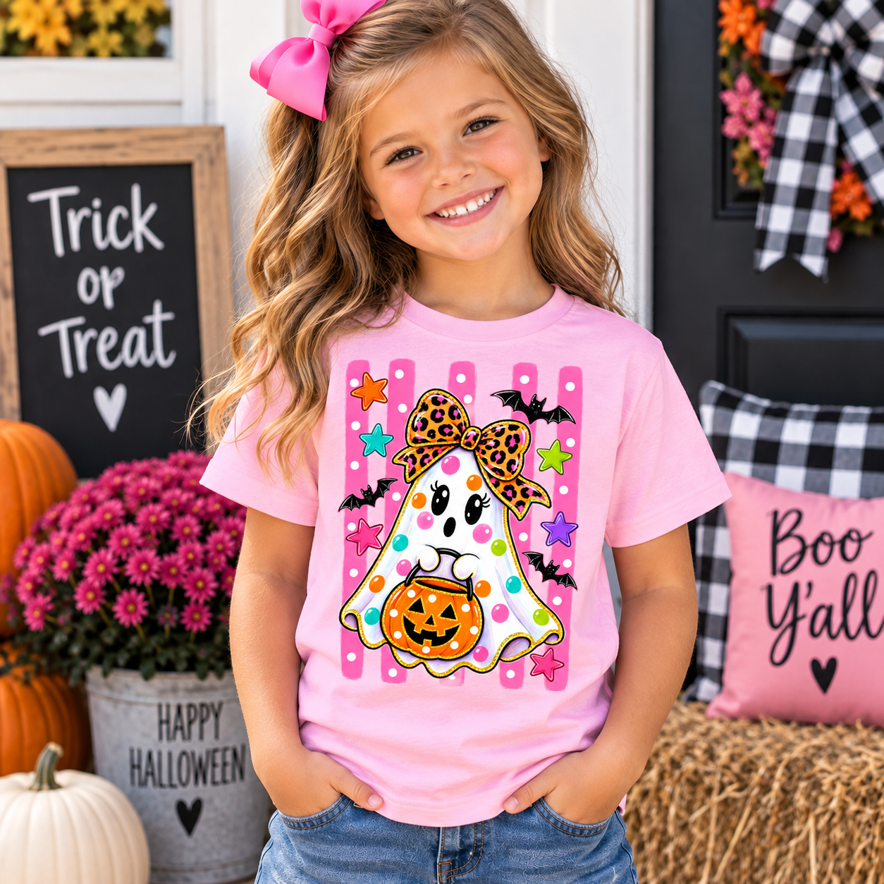 Polka Dot Ghost Graphic Tee YOUTH & ADULT