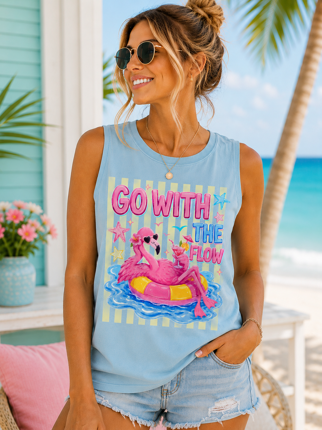 Go With the Flow Flamingo Tank
