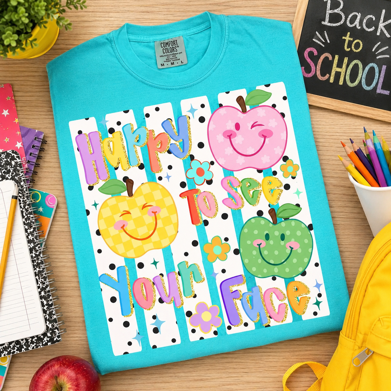 Preppy Happy to See Your Face Tee