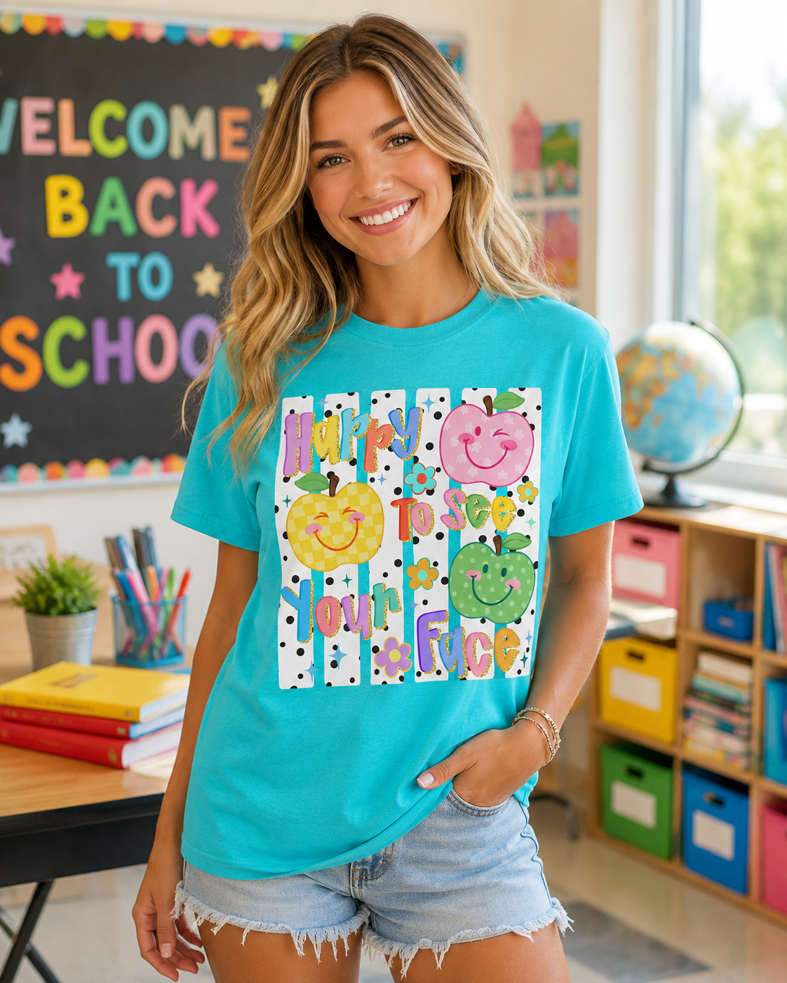 Preppy Happy to See Your Face Tee