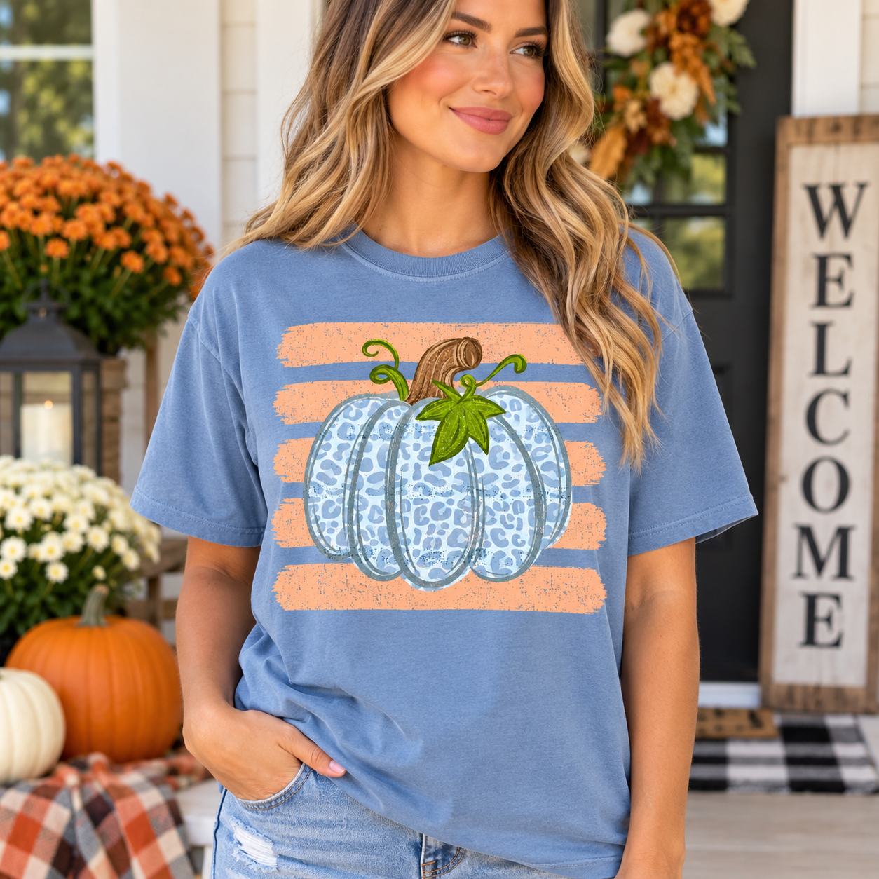 Leopard Print Pumpkin Graphic Tee