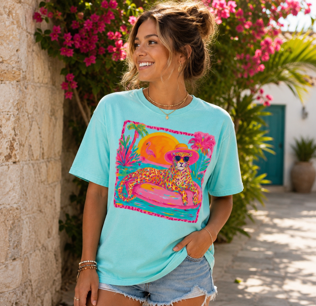 Preppy Summer Leopard Tee