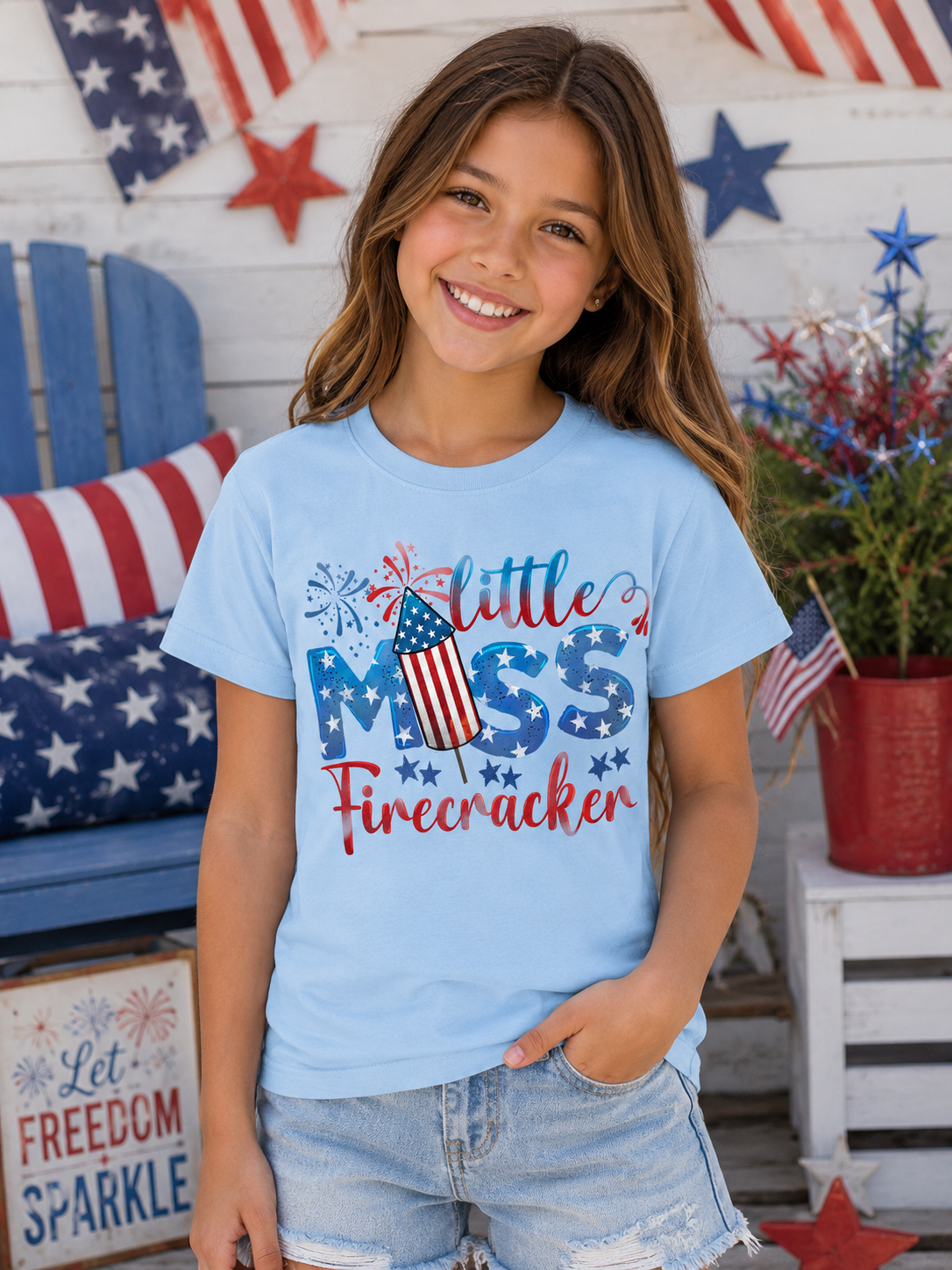 Little Miss Firecracker Youth Tee