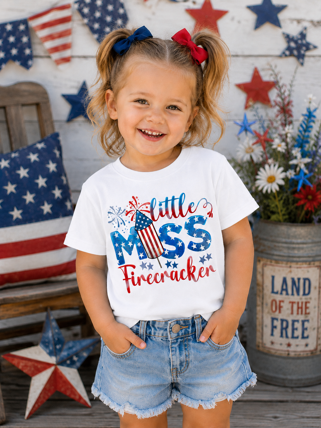 Little Miss Firecracker Toddler Tee