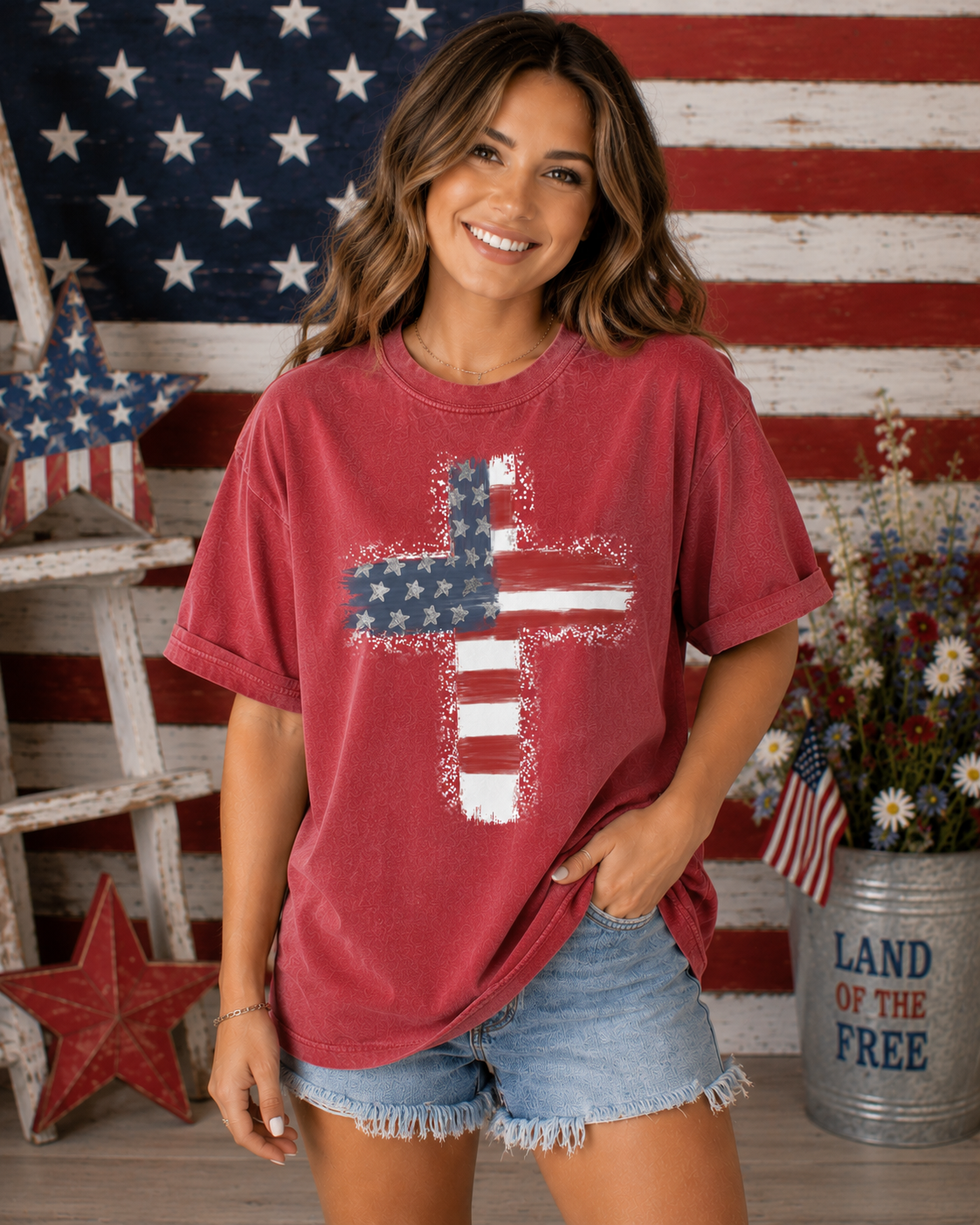 Patriotic Cross Tee