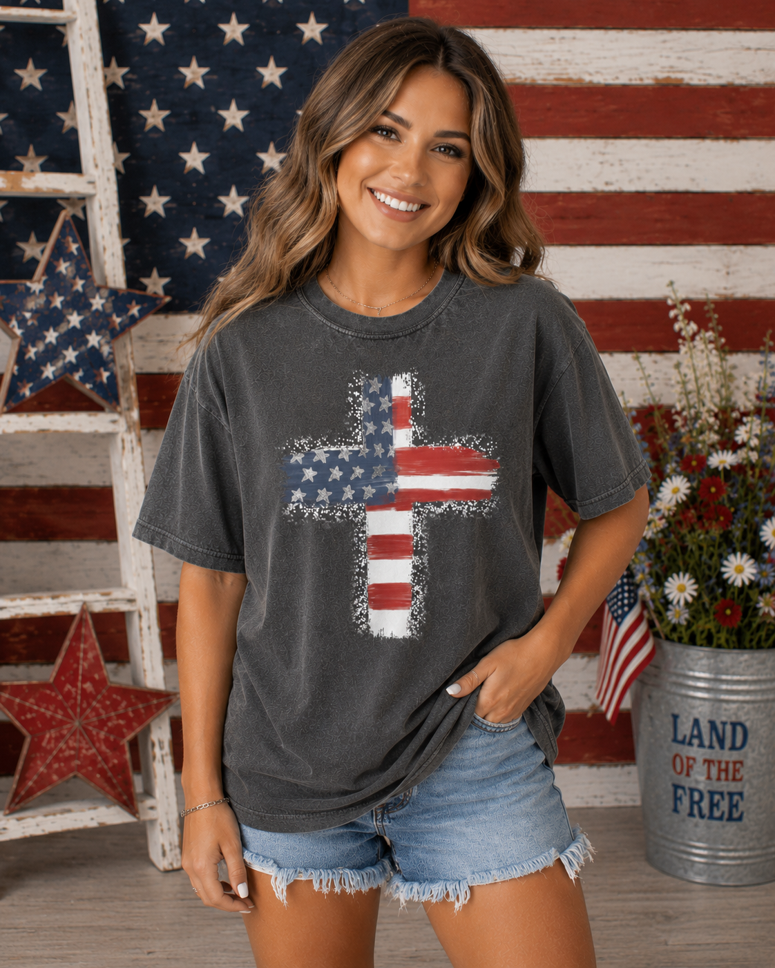 Patriotic Cross Tee