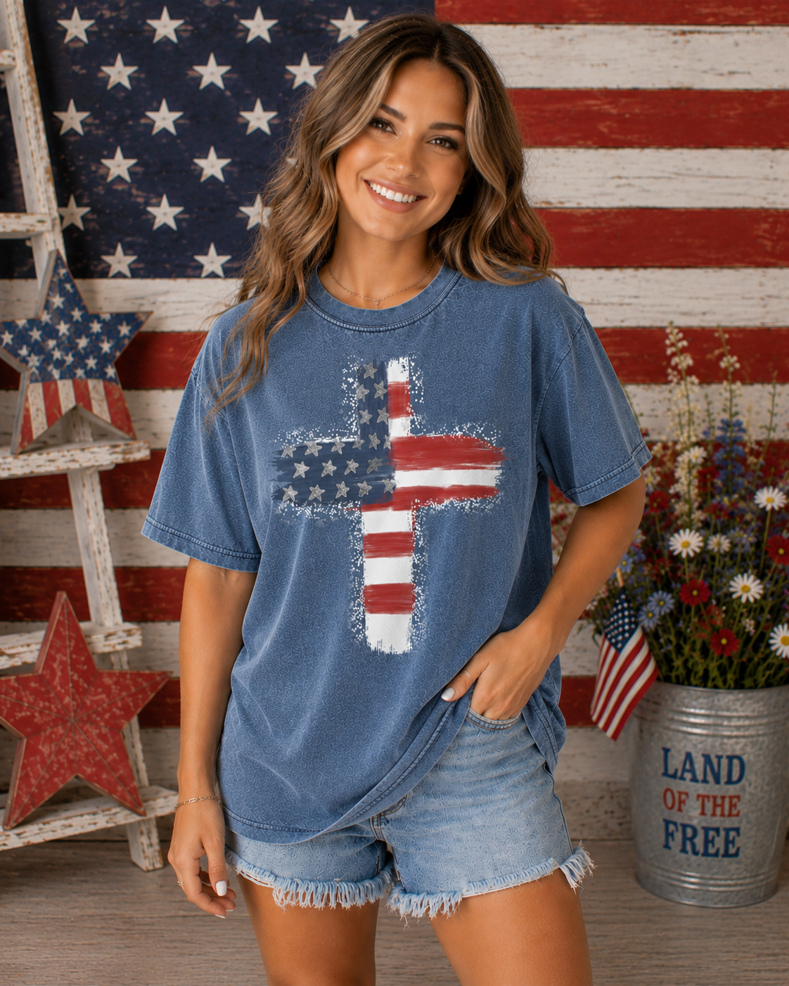 Patriotic Cross Tee