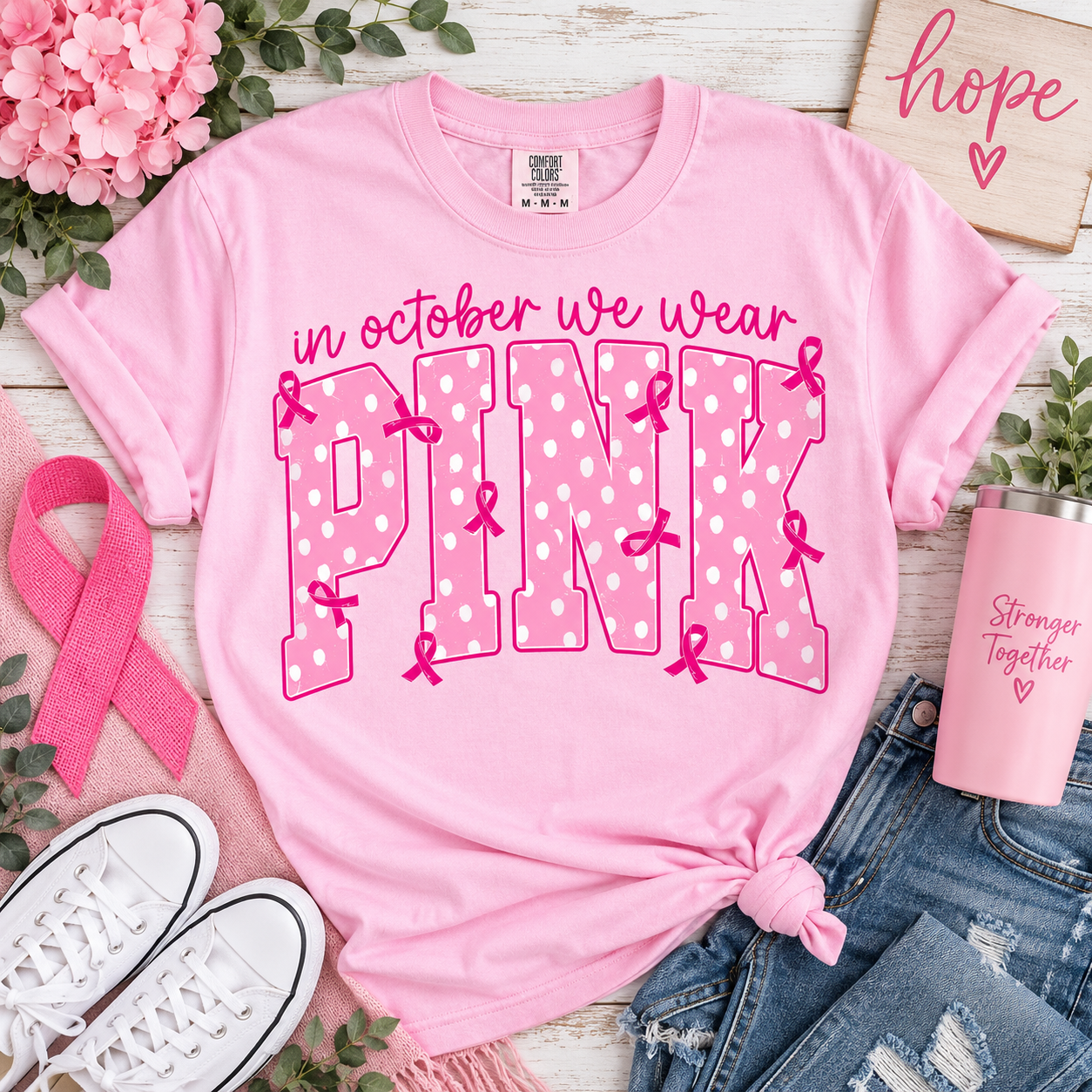 In October We Wear Pink Graphic Tee/Sweatshirt