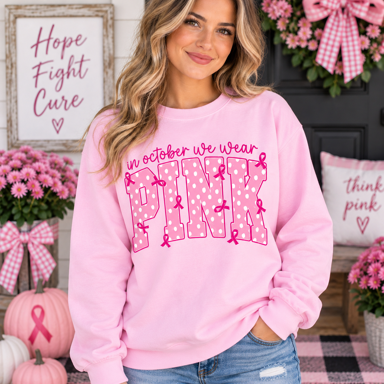 In October We Wear Pink Graphic Tee/Sweatshirt