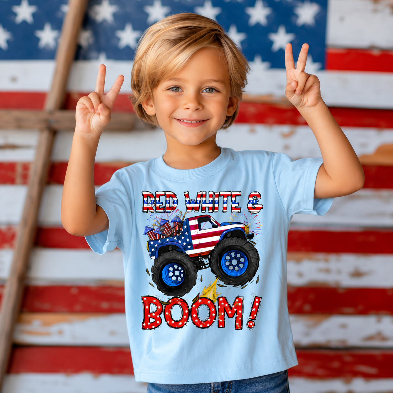 Red White and Boom Youth Tee