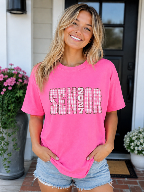 Senior 2027 Gingham Tee