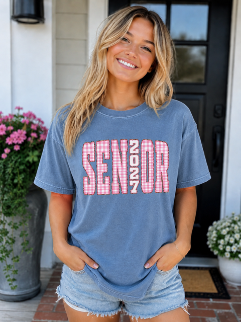 Senior 2027 Gingham Tee