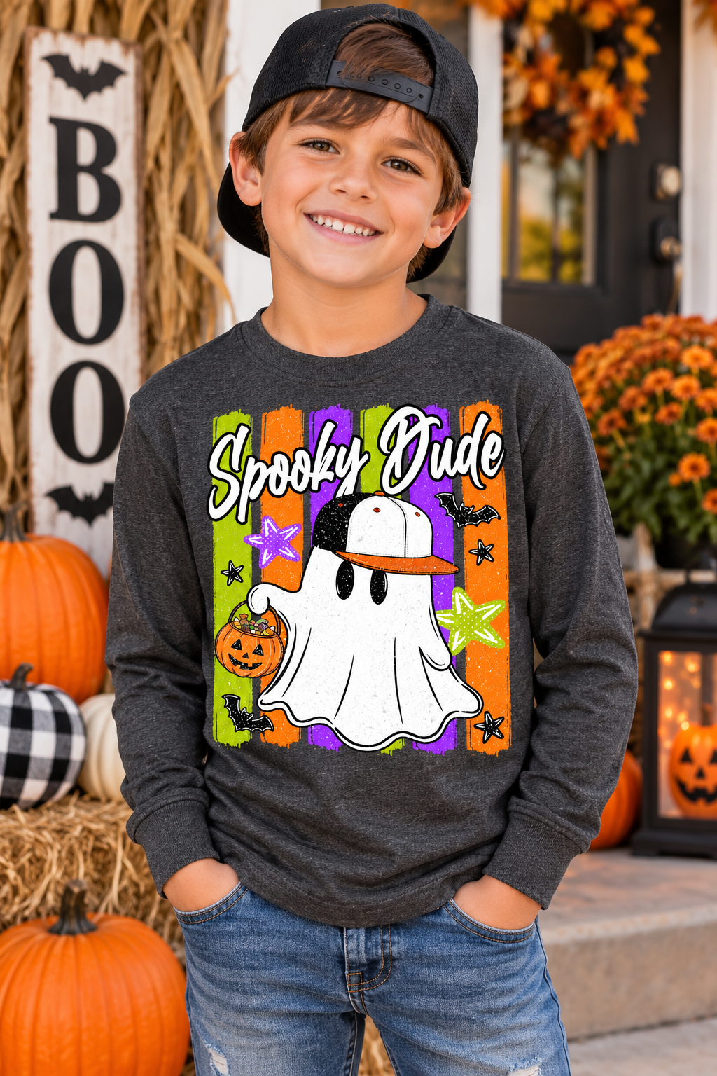 Spooky Dude Youth Halloween Graphic Tee