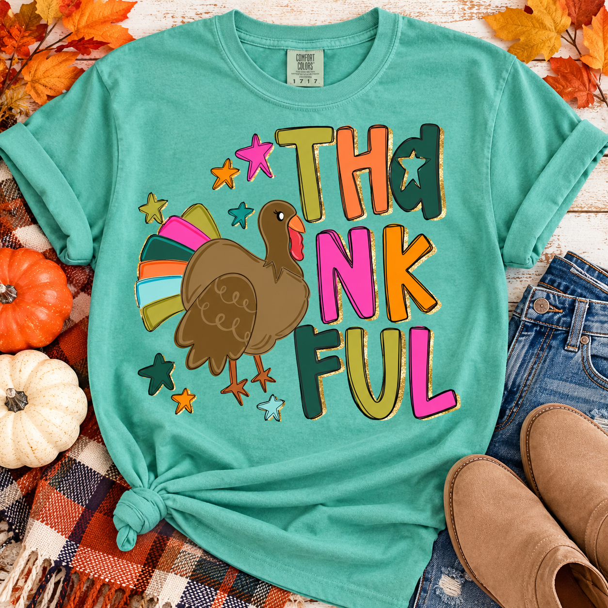 Thankful Turkey Graphic Tee Adult & Youth