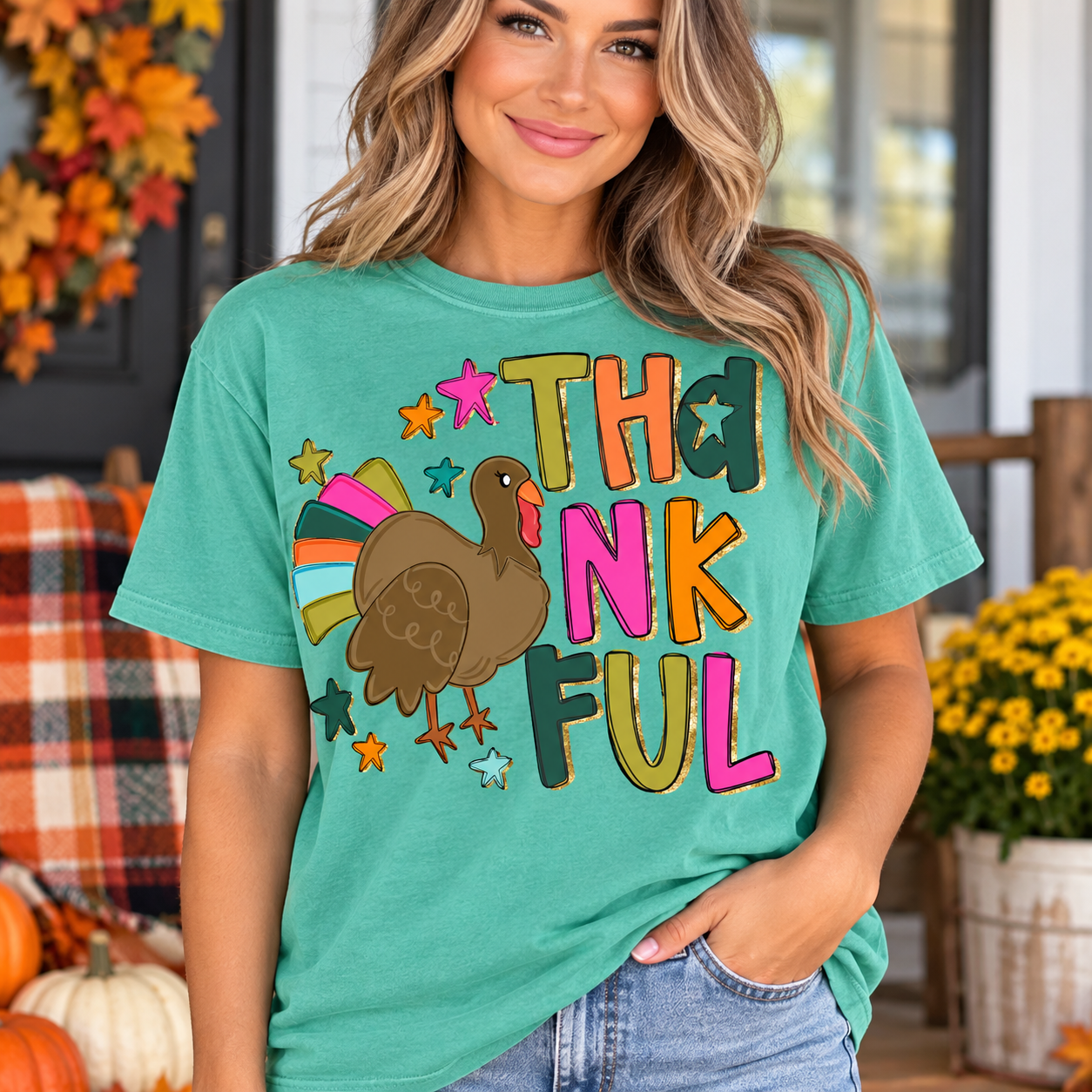 Thankful Turkey Graphic Tee Adult & Youth
