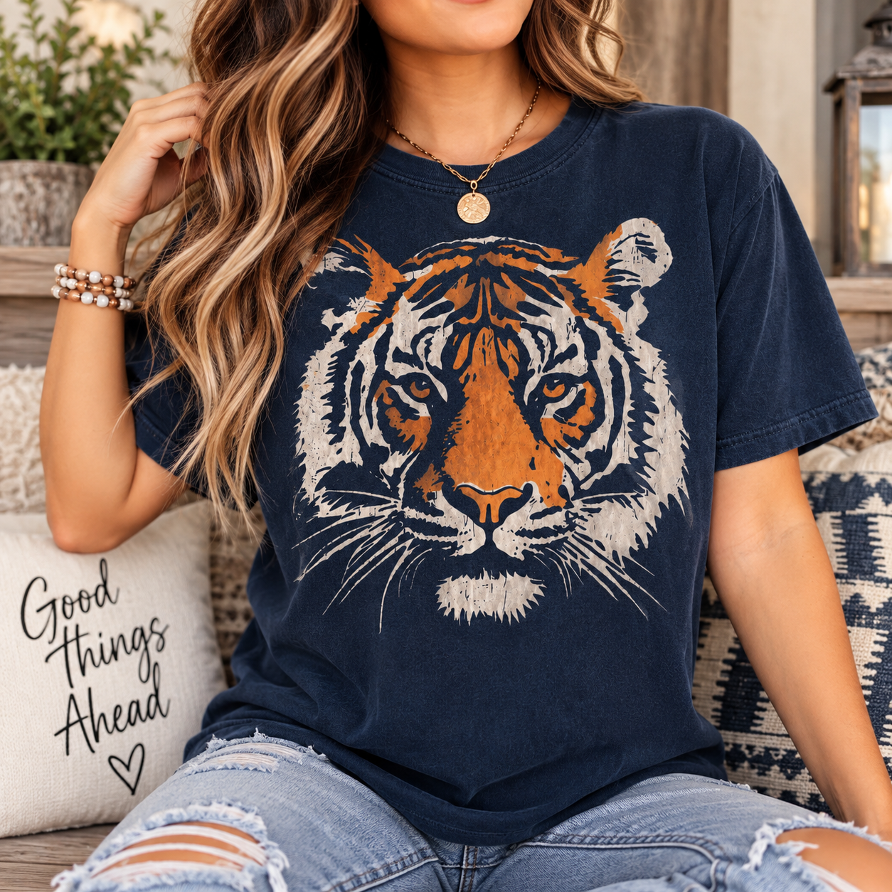 Tiger Vintage Distressed Graphic Tee YOUTH  ADULT