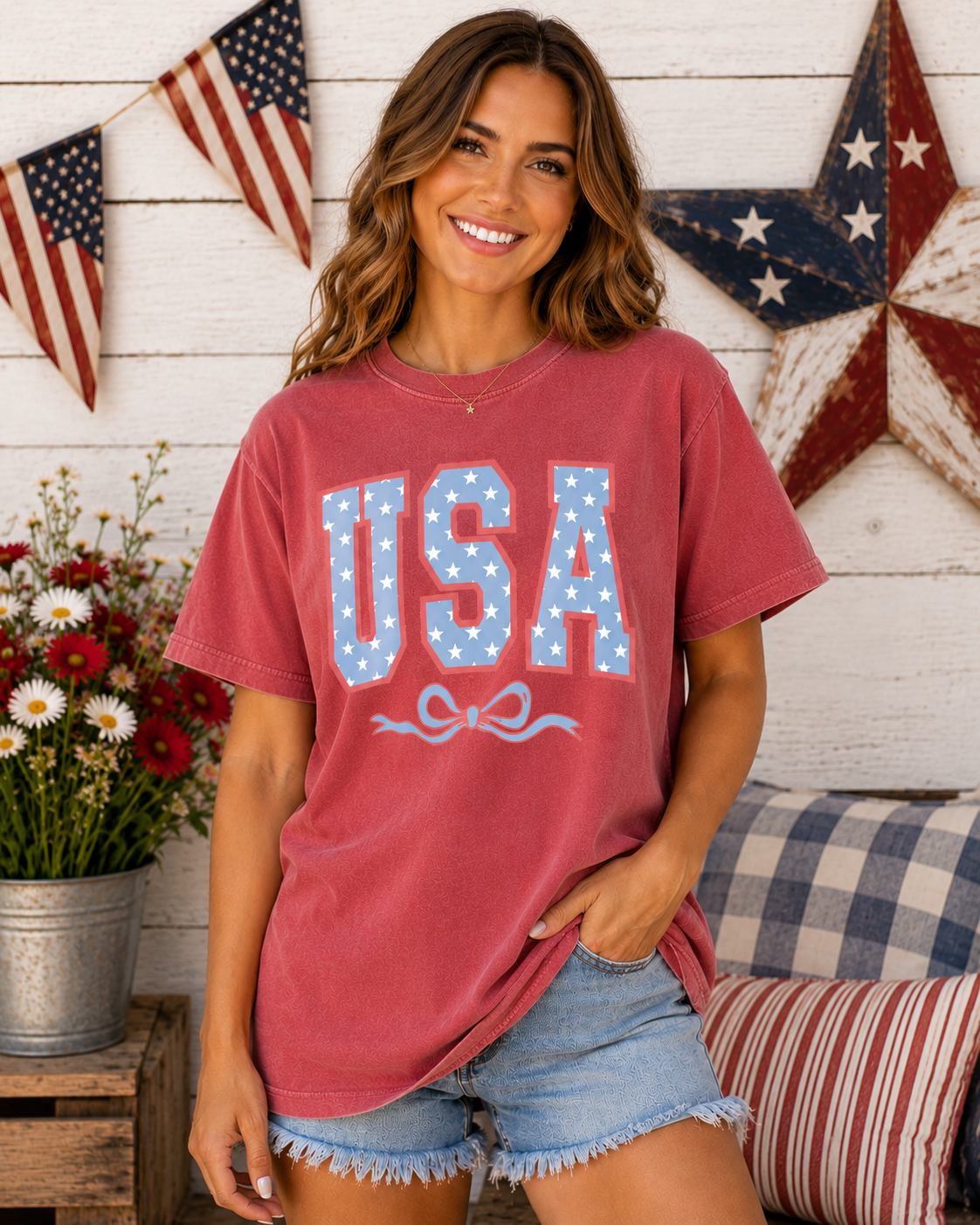 USA Stars & Coquette Tee